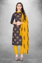Cotton Slub Unstitched Dress Material for Women 