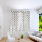 Sheer Floral Printed Brown Window Curtain 5ft Pack of 1