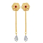 Designer Gold Plated Chain Drop Earrings Set for Women & Girls 