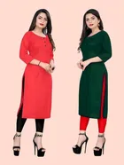 Crepe Solid Kurtis for Women 
