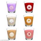 Scented Glass Jar Candles (Multicolor, Pack of 6)