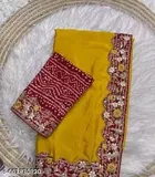 Chinnon Printed Saree For Women, Yellow