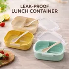 Plastic bento-style lunch boxes with spoon. Assorted Any 1 Colour