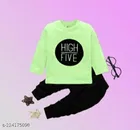 Hosiery Cotton Full Sleeves T-Shirt with Pant Clothing Set for Kids 