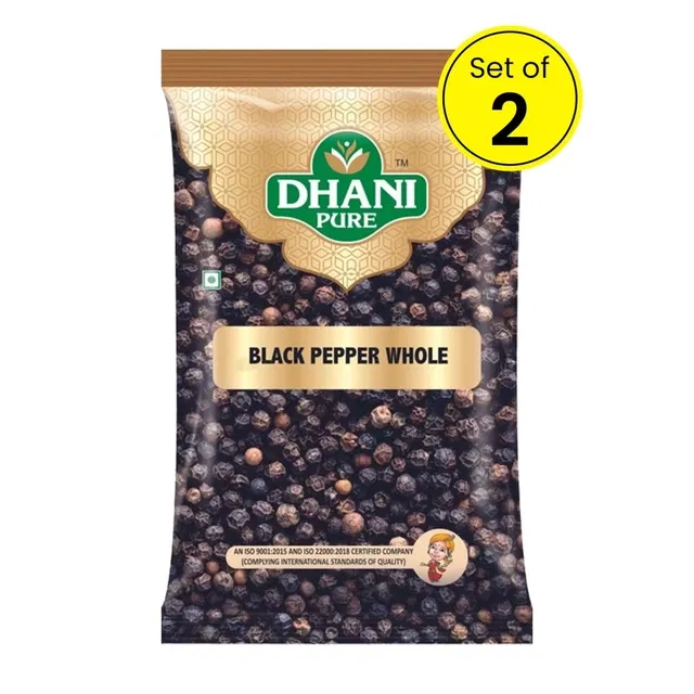 Dhani Pure Black Pepper Whole 2X100 g (Set of 2)