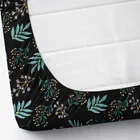Microfibre Single Fitted Blue Floral Bedsheet 60x90in Black