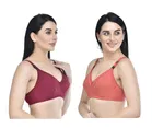 Cotton Blend Solid Non Padded Feeding Bras for Women 