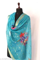 Cotton Printed Dupatta for Women & Girls, Blue 