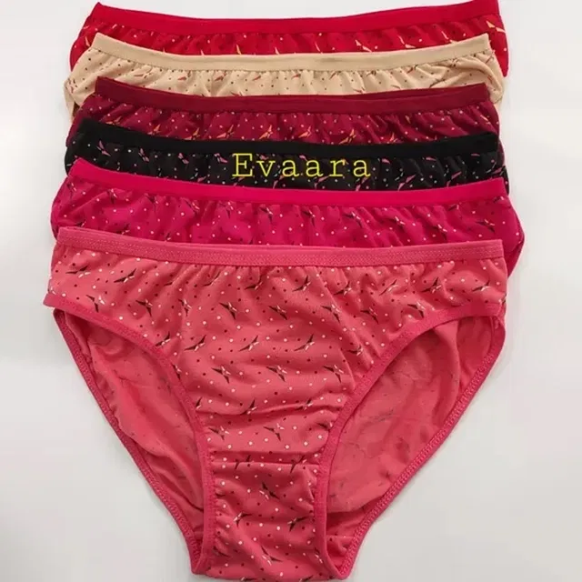 Cotton Printed Briefs for Women, Pack of 6 (Multicolor, XL)