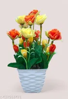 Plastic Artificial Flower With Pot,Multicolour