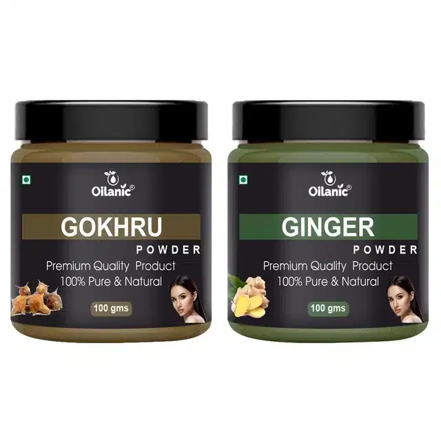 Natural Gokhru & Ginger Powder for Skin & Hair (Pack of 2, 100 g)