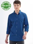 100% Cotton Full Sleeves Solid Shirt for Men 