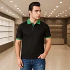 Cotton Blend Polo Neck T-Shirt for Men 