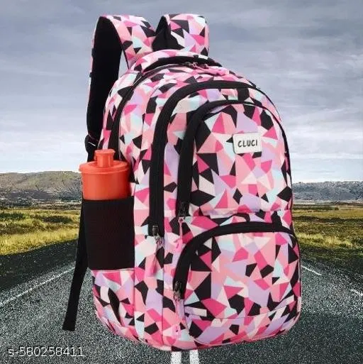 Fabric Backpack Bag, Pink