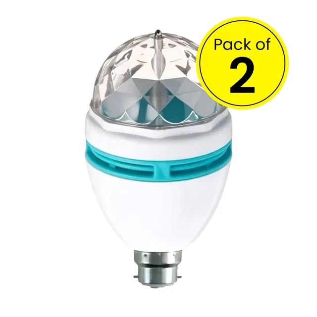 Immutable Rotatable LED Crystal Bulb (Multicolor) Pack of 2