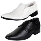 2 Pcs Formal Shoes with 2 Pcs Ankle Length Socks for Men 