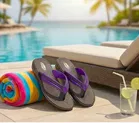 Slippers for Women, Black & Purple 