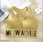 Cotton Blend Bra for Women, Yellow 
