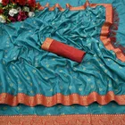 Vichitra Silk Applique Saree for Women 
