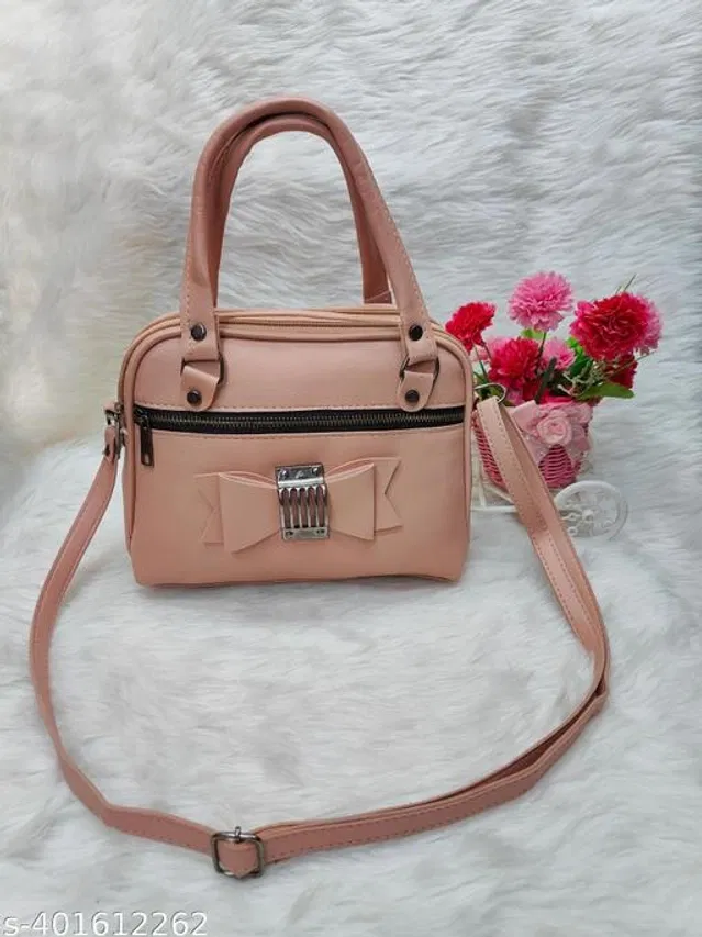 PU Sling Bag for Women (Peach)