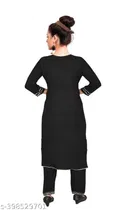 Rayon Embroidered Kurta with Pant for Women 