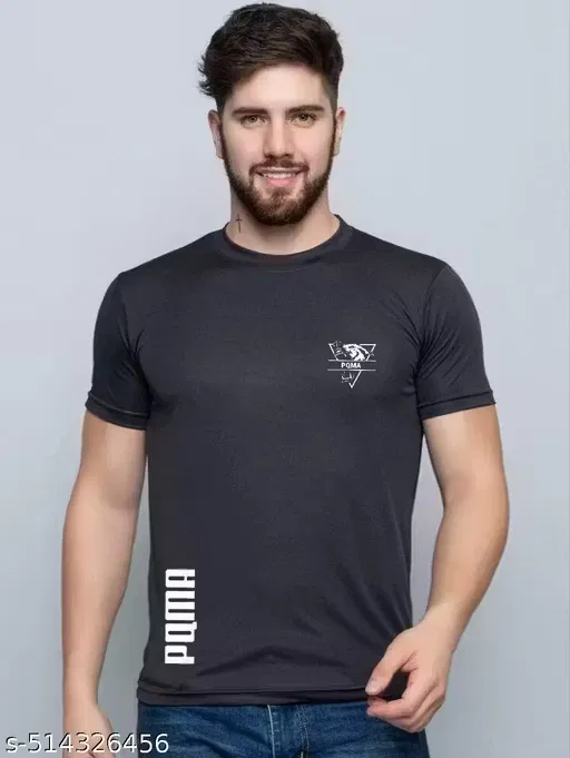 Comfortable Active Wear Polycotton T-Shirt for Men ,Black (XL)