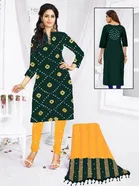 Rayon Bandhani Unstitched Suits Fabric for Women 