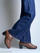 Solid Heel Sandals for Women 