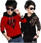 Cotton Blend Printed Hoodie for Boys 