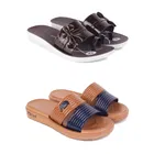 Combo of Sliders & Flats for Women (Multicolor, 6) (Set of 2)