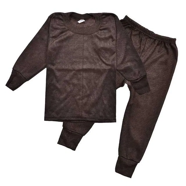 Round Neck Thermal Set for Kids (Brown, 1-2 Years) (LD-18)