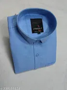 Cotton Blend Solid Shirt for Men, Sky Blue 
