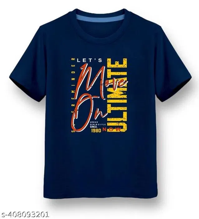 Round Neck T-Shirt for Boys & Girls (Navy Blue, 7-8 Years)