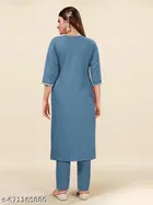 Embroidered A-line Kurta Set for Women 