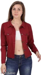 Full Sleeves Solid Jacket for Women & Girls (Maroon, S)