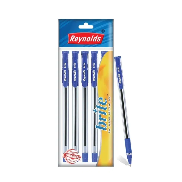 Brite Ball Pen (Blue, Pack of 5)