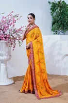 Georgette Bandhini Saree for Women 