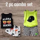 Hosiery Cotton Printed Clothing Set for Kids, Multicolor, Pack of 2 