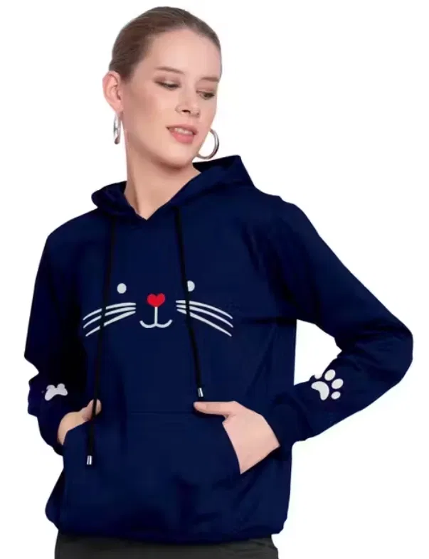 Women's Animal print Hoodie (Navy-XXL)