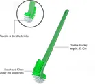 Gala Plastic Double Hockey Toilet Brush, Toilet Cleaning Brush, Long Handle Toilet Brush