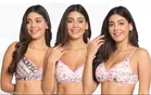 Cotton Blend Printed Padded Bra for Women 