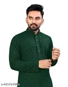 Embellished Show Button Kurta Set for Women 