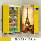 Lightweight 6 Layer PVC [Plastic] Multipurpose Organiser with Yellow Eiffel Tower Print zip cover [DIY] Do-It-Yourself