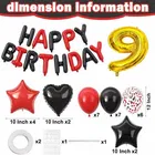 9th Happy Birthday Balloon Decoration Kit ,Black & Red Set Of 1