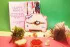 Alloy Rakhi with Greeting Card & Roli Chawal 