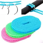 Anti-Slip Nylon Clothes Drying Line with Hooks, Assorted, 5 m