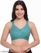 Cotton Blend Solid Non-Padded Bra for Women 