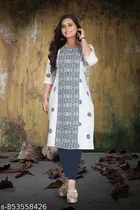 Printed Floral Cotton Kurti for Women 