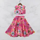 Rayon Printed Lehenga with Choli for Girls 