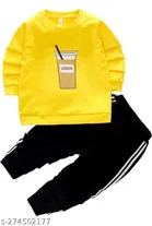 Hosiery Cotton Full Sleeves T-Shirt with Pant Clothing Set for Kids 
